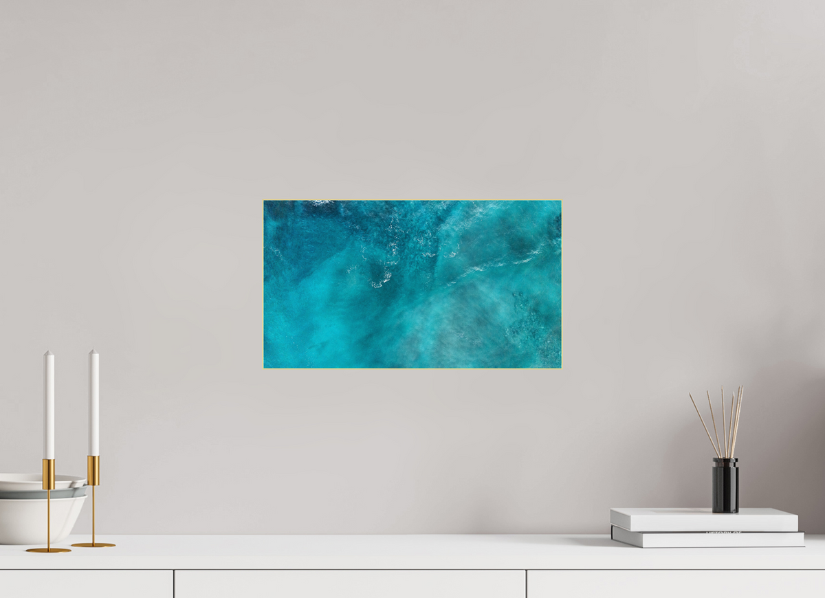 16 x 9″, Acrylic Print (Gold Slim Frame) Blue Seas - Nosara, Costa Rica