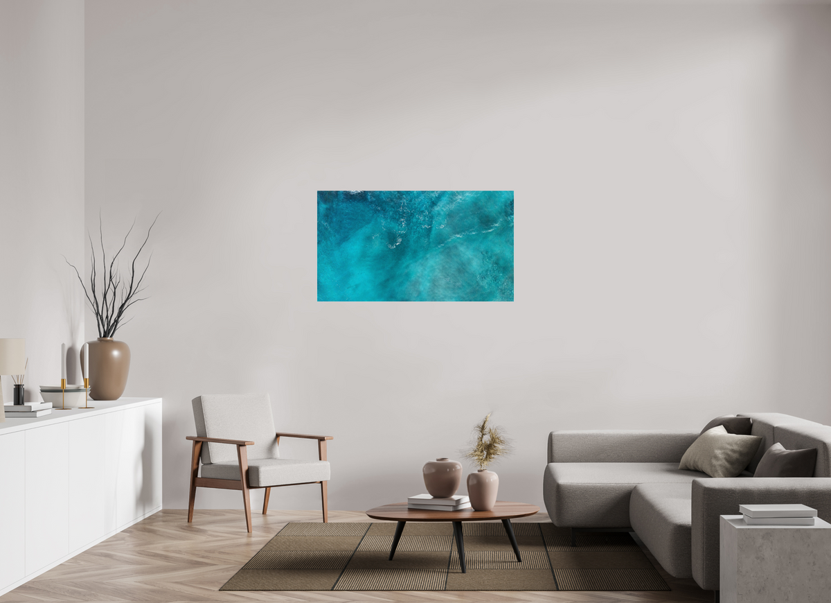 49 x 27.6″, Acrylic Print (Silver Slim Frame) Blue Seas - Nosara, Costa Rica