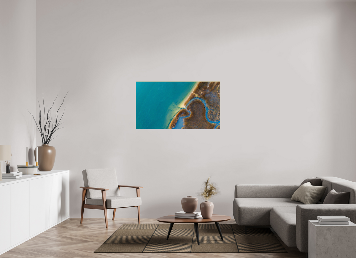 49 x 27.6″, Acrylic Print (Gold Slim Frame) Winter Waters in Charleston