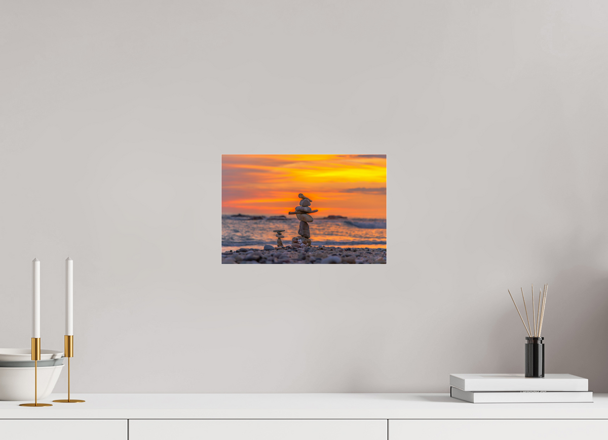 12 x 8″, Photo Print Under Acrylic Glass Rock Stack - Nosara, Costa Rica