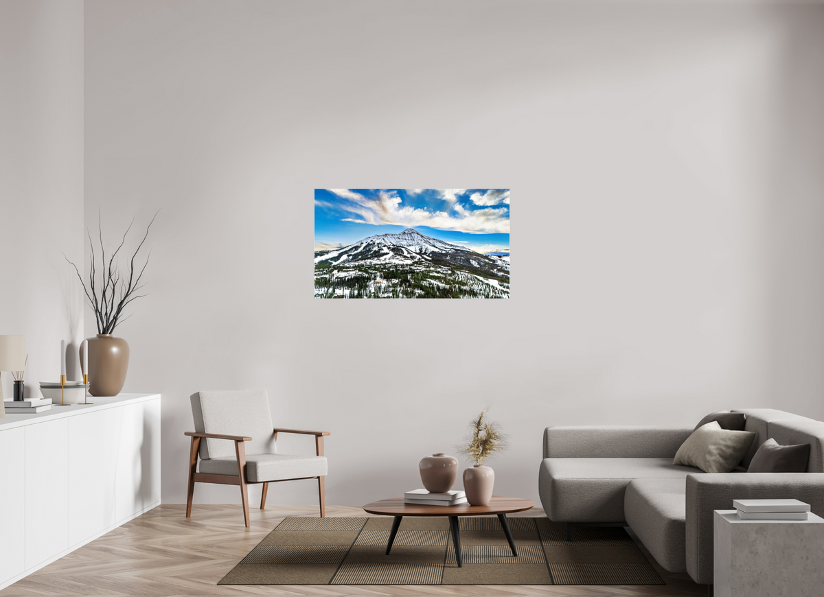 49 x 27.6″, Acrylic Print (Silver Slim Frame) Mountain Views - Big Sky, Montana