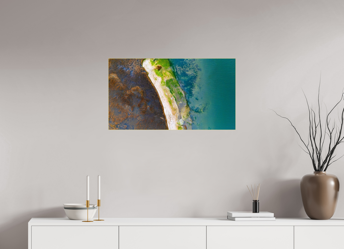 32 x 18″, Acrylic Print (Gold Slim Frame) The Green on the Water - Charleston, South Carolina