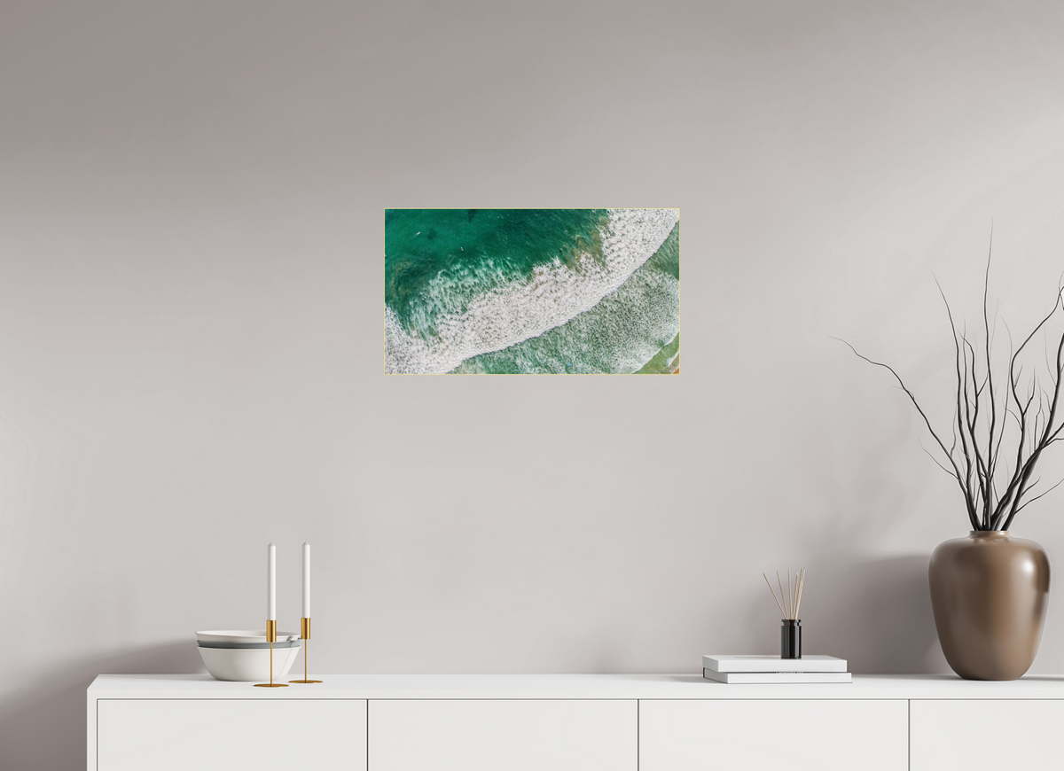 24 x 13.5″, Acrylic Print (Gold Slim Frame) Costa Rica Waves #2