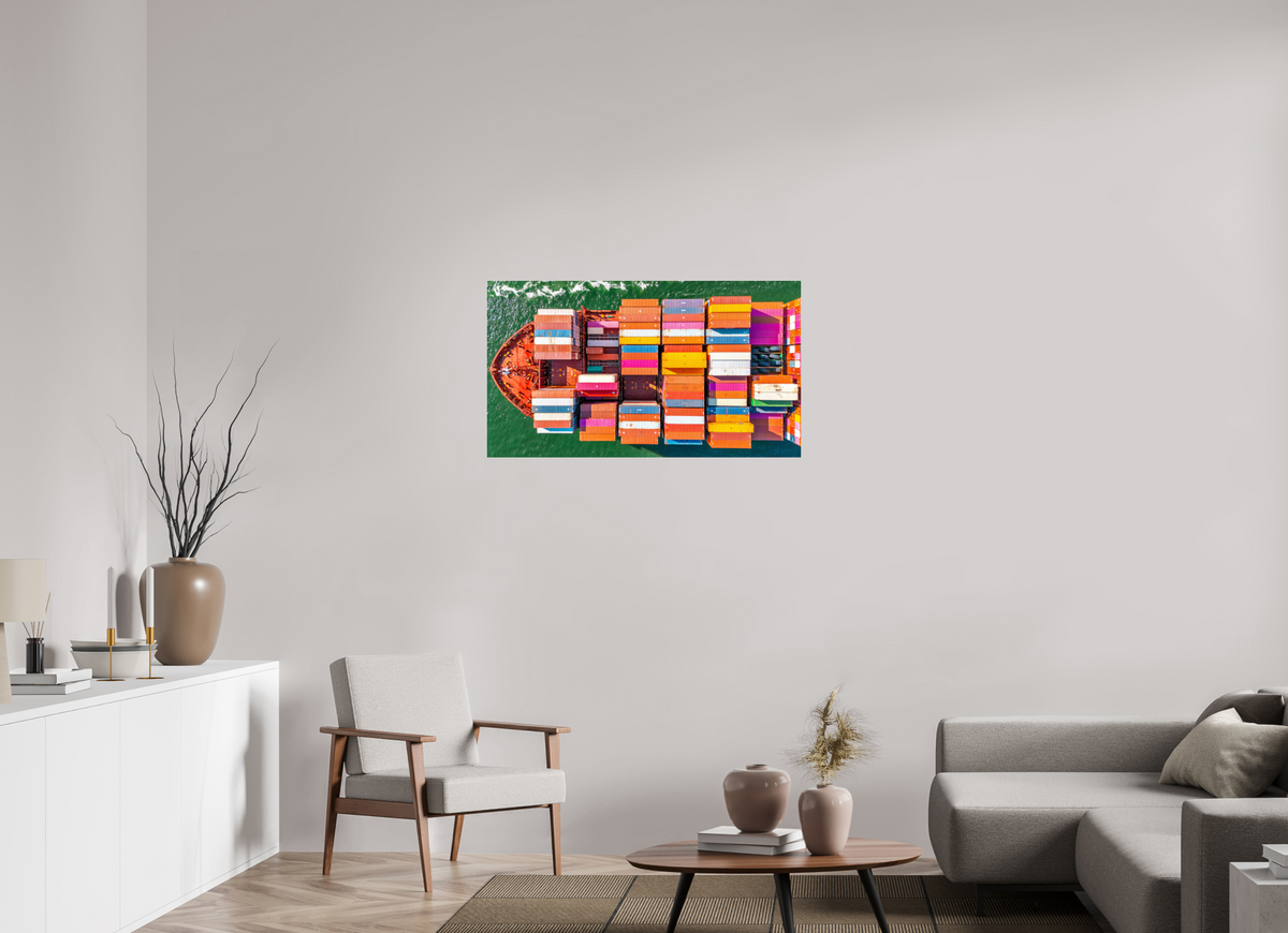 40 x 22.5″, Photo Print Under Acrylic Glass Container Ship on the Harbor - Charleston, South Carolina