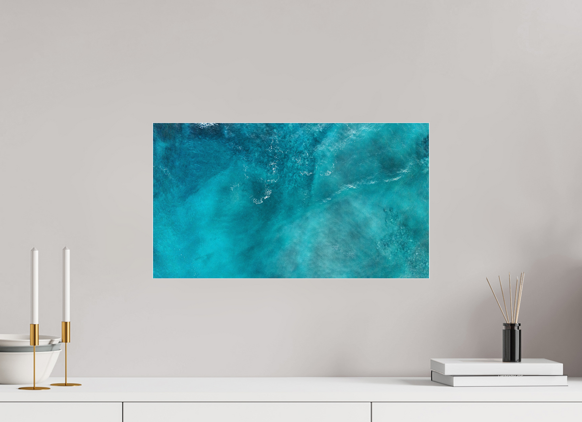 21″ x 11.8″, Acrylic Print (Silver Slim Frame) Blue Seas - Nosara, Costa Rica