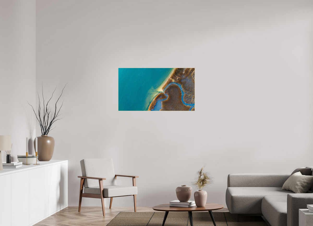 40 x 22.5″, Acrylic Print (Gold Slim Frame) Winter Waters in Charleston