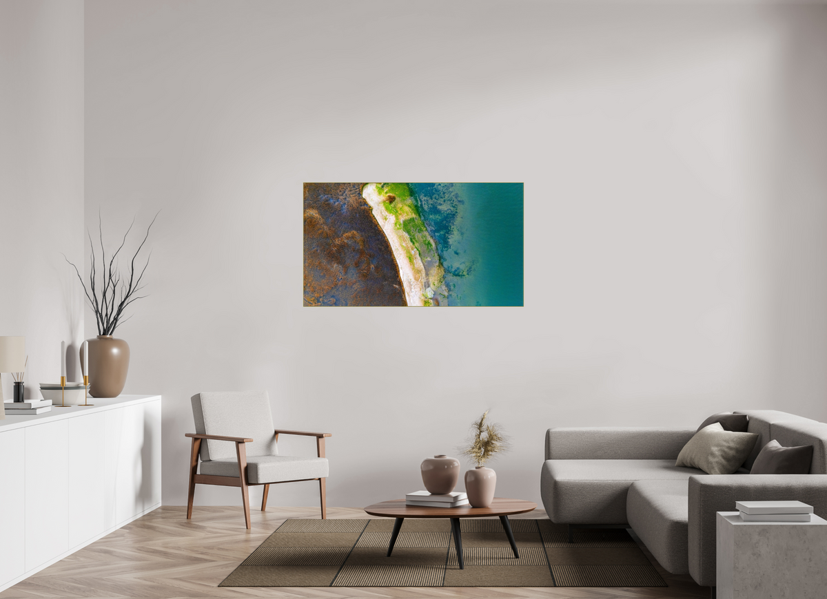 55 x 30.9″, 0.4" Gold Aluminum Artbox Frame (Print on Aluminum DiBond) The Green on the Water - Charleston, South Carolina