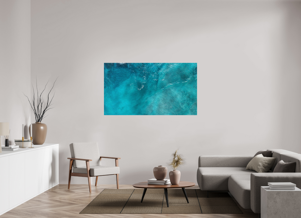 64 x 36″, Acrylic Print (Silver Slim Frame) Blue Seas - Nosara, Costa Rica