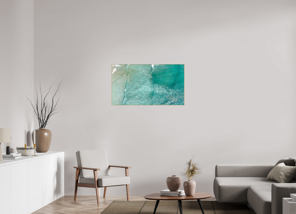40 x 22.5″, 0.4" Gold Aluminum Artbox Frame (Print on Aluminum DiBond) Costa Rica Waves #1 - Nosara, Costa Rica