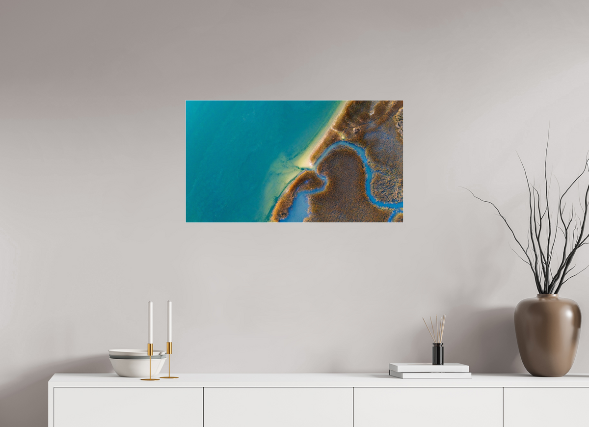 32 x 18″, Acrylic Print (Silver Slim Frame) Winter Waters in Charleston